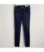 Rag &amp; Bone Jeans Soft Rock With Holes Ripped Distressed Skinny Gray Size 24 - $22.96