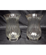 Clear Glass 6.25&quot; QUILTED DIAMOND OPTIC Hurricane Lamp Lantern Globe - P... - $28.48 CAD