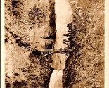 RPPC Multnomah Falls w Footbridge Columbia River OR Oregon Gifford Photo L8 - $9.85