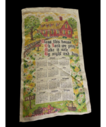 Vintage Tea Towel Linen Calendar 1972 Bless this Home Oh Lord We Pray Co... - €14,98 EUR