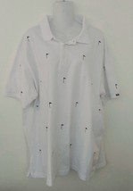 MENS Chaps Golf Polo Shirt White with Navy Golf Flags Size XXL Tall - $20.00