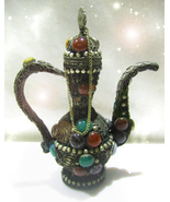 HAUNTED ANTIQUE BRASS GENIE LAMP MAGICK POWER MAGNIFIER HIGHEST LIGHT MA... - $209.93