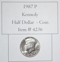 1987 P Kennedy Half Dollar, # 4236, half dollar coin, vintage coins, rar... - £11.35 GBP