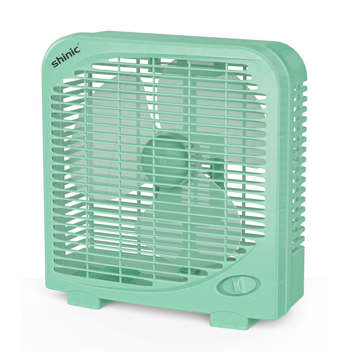 Box Fan 10 Inch, 2 Speeds, Table Cooling Fan With Strong Airflow, Energy Efficie