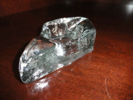 vintage heavy clear glass cigar ashtray 8.5" L X. 4" X 1.5" image 2