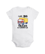 I Like Big Trucks and I cannot Lie Funny Rompers Newborn Baby Bodysuits Jumpsuit - £8.24 GBP