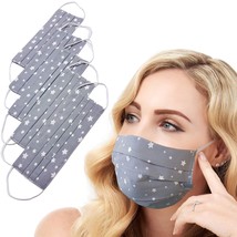 5 Pack Face Mask Handmade Reusable Washable 100 Cotton Gray Stars Pattern - £57.07 GBP