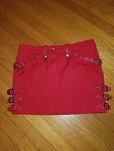 Dior Buckle Mini Bondage Skirt Galliano Leather Altered Small Please Rea... - $475.00