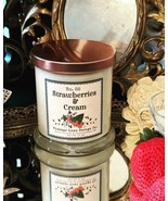 Strawberries &amp; Cream Vintage Luxe Candle With All Natural Soy Wax - £28.13 GBP