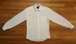 Enrico Rossini White Button Front Down Up Fitted Dress Shirt Medium M 15.5 34 35 - £19.90 GBP