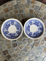 2 Vintage Villeroy &amp; Boch 1748 Blue Porcelain Burgenland Saucer 5-1/4&quot; W Germany - $12.35