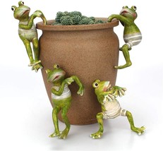 Zailhwk Planter Pot Hanger Decorations, Frog Flower Pot Resin Creative 3D, 4 Pcs - £27.25 GBP
