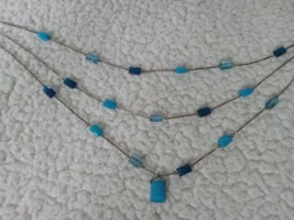 Blue stunning beaded Fashion Necklace - £7.59 GBP