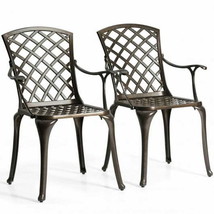 Outdoor Aluminum Dining Set of 2 Patio Bistro Chairs - £168.09 GBP