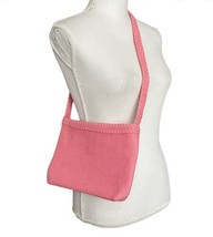 Talbots Straw Bag Pink Woven Zipper Closure Shoulder Bag Spring Beach - $22.76