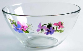 5 Avon Wild Violets Soup Cereal Bowls 5.5&quot; Vintage Glass Signed - £24.22 GBP