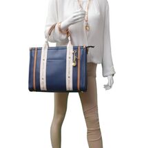 Navy Blue AdrienneVittadini Montauk Tote With AVCharm Top Zip Closure - $9.90