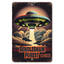 Rendlesham Forest UFO Aluminum Metal Sign Distressed Retro Print UAP Ali... - $21.59