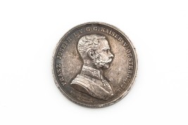 1870-1880 Austria Argento Medaglia Premio Per Bravery XF Alto Sollievo Der - £50.84 GBP