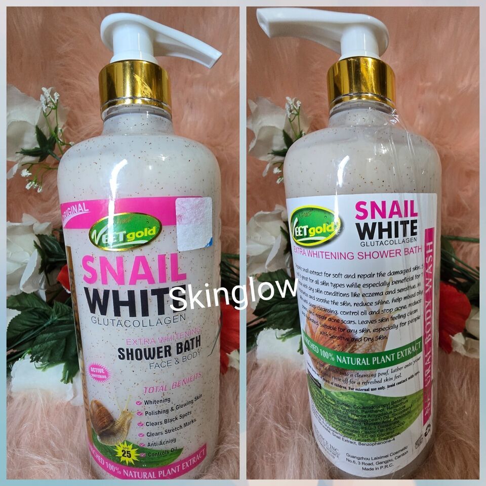   Original VeetGold Snail White Gluta Collagen Shower Bath 1000ml With S... - $45.53