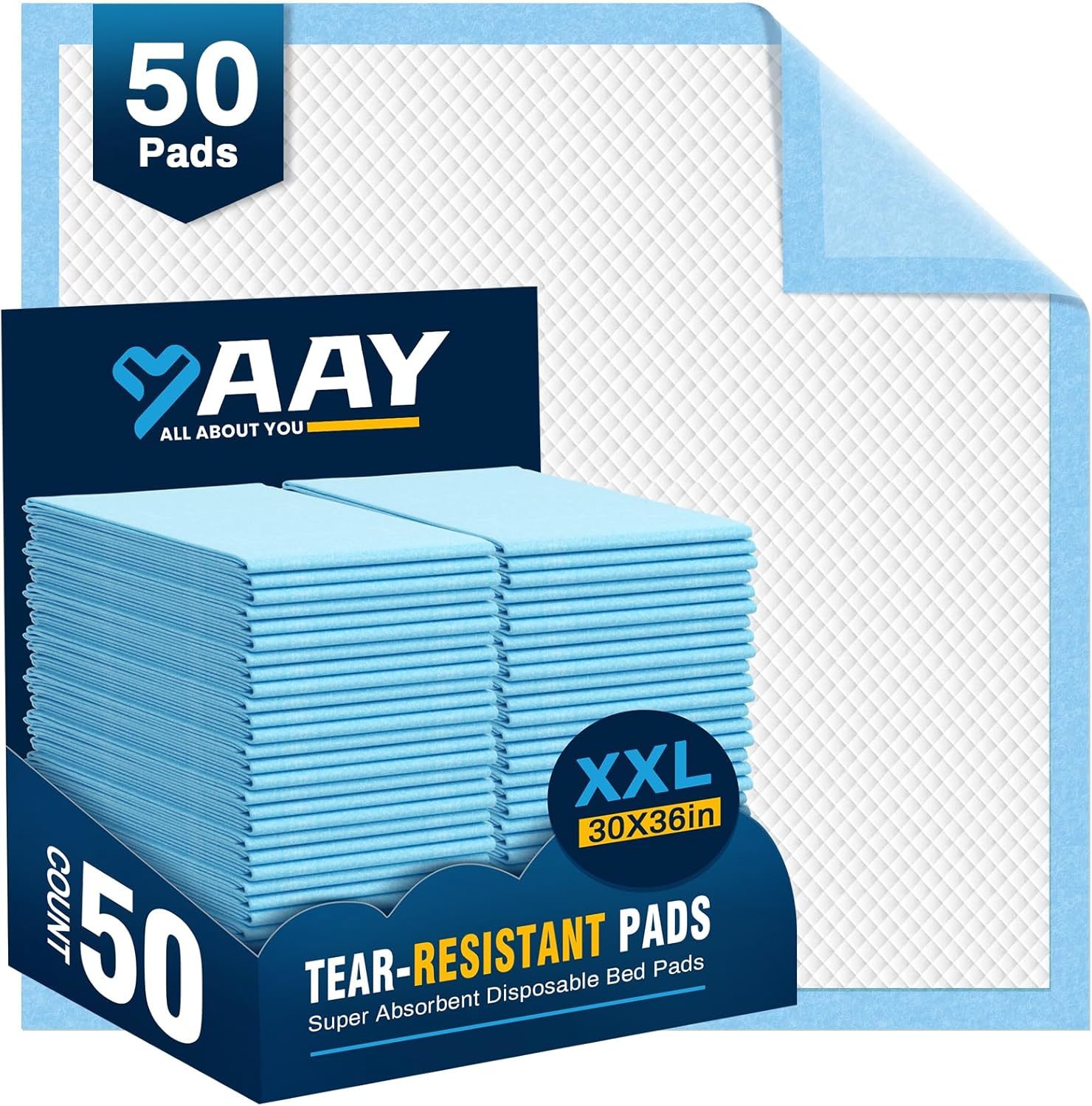 Disposable Bed Pads 30&quot;X36&quot; (50Pcs) Tear-Resistant Cloth Backing, Kids O... - $44.99