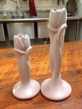 Vintage Van Briggle Arts Crafts Art Nouveau Lavender Tulips Iris Candles... - $197.99