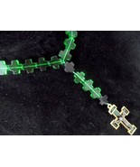 ROSARY Praying NECKLACE in Murano green glass Knights of Malta Original ... - £58.21 GBP