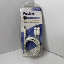 PROLINKS SRY0600WG 6ft 3.5mm Plug To Dual RCA Plugs Audio Y Cable 60-914... - $8.60