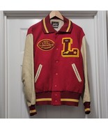 VTG HL Whiting Varsity Football Co-Champs Red Wool Letterman Jacket 1969... - $243.97 CAD