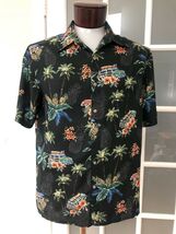 Men's Batik Bay Size Large Hawaiian Shirt Woody Palm Trees Black - $12.99