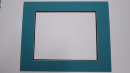 Picture Framing Mat 11x14 for 8x10 Photo Dark Turquoise and black - £7.81 GBP