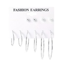 WYBU 19 Style Metal Large Hoop Earring Set For Women Triangle Stud Earring Star  - £7.68 GBP