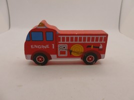 Wood Red Fire engine fireman toy. Read Description.  - $7.92