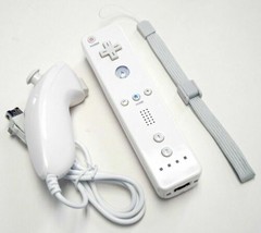 NEW Remote &amp; Nunchuk Controller Set WHITE for Nintendo Wii &amp; Wii U motion gaming - £18.64 GBP