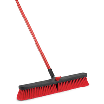 Multi-Surface Push Broom recycled PET w/Grip Steel Handle Indoor Outdoor 24 In. - £22.31 GBP