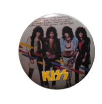 Kiss Badge Pinback Button Without Makeup Original Hard Rock Heavy Metal ... - $14.39