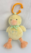 Carter&#39;s Just One Year Stuffed Plush Press Clip on Ring Link Duck Musical Toy - $34.64