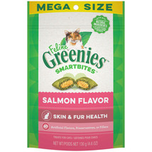 Greenies Feline SmartBites Skin &amp; Fur Crunchy &amp; Soft Adult Cat Treats Salmon 1ea - £8.66 GBP