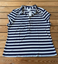 charter club NWT $49.50 women’s half Button stripe shirt size 2XL navy white A5 - £14.03 GBP