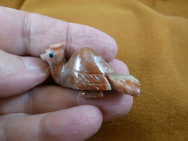 (Y-BIR-PEA-13) baby red white PEACOCK carving SOAPSTONE Peru love peacocks - £6.86 GBP