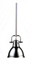 Golden Lighting Duncan 1-Light Chrome Pendant with Rod - 3604-M1L CH-CH - £22.51 GBP