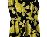 Enfocus Studio Women Round Neck Cap Sleeve Floral 4 Knee Length Dress Black - $16.22