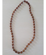 Vintage Jewelry Necklace Transluscent Amber Faux Tortoise Shell Bead Nec... - $370.74 MXN