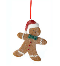 Kurt S. Adler Claydough Gingerbread Boy w/ Red Santa Hat Christmas Tree Ornament - $6.88