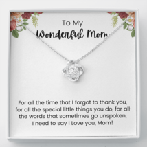 To My Wonderful Mom Love Knot Necklace Gift For Mother With Message Card And Box - £33.60 GBP+