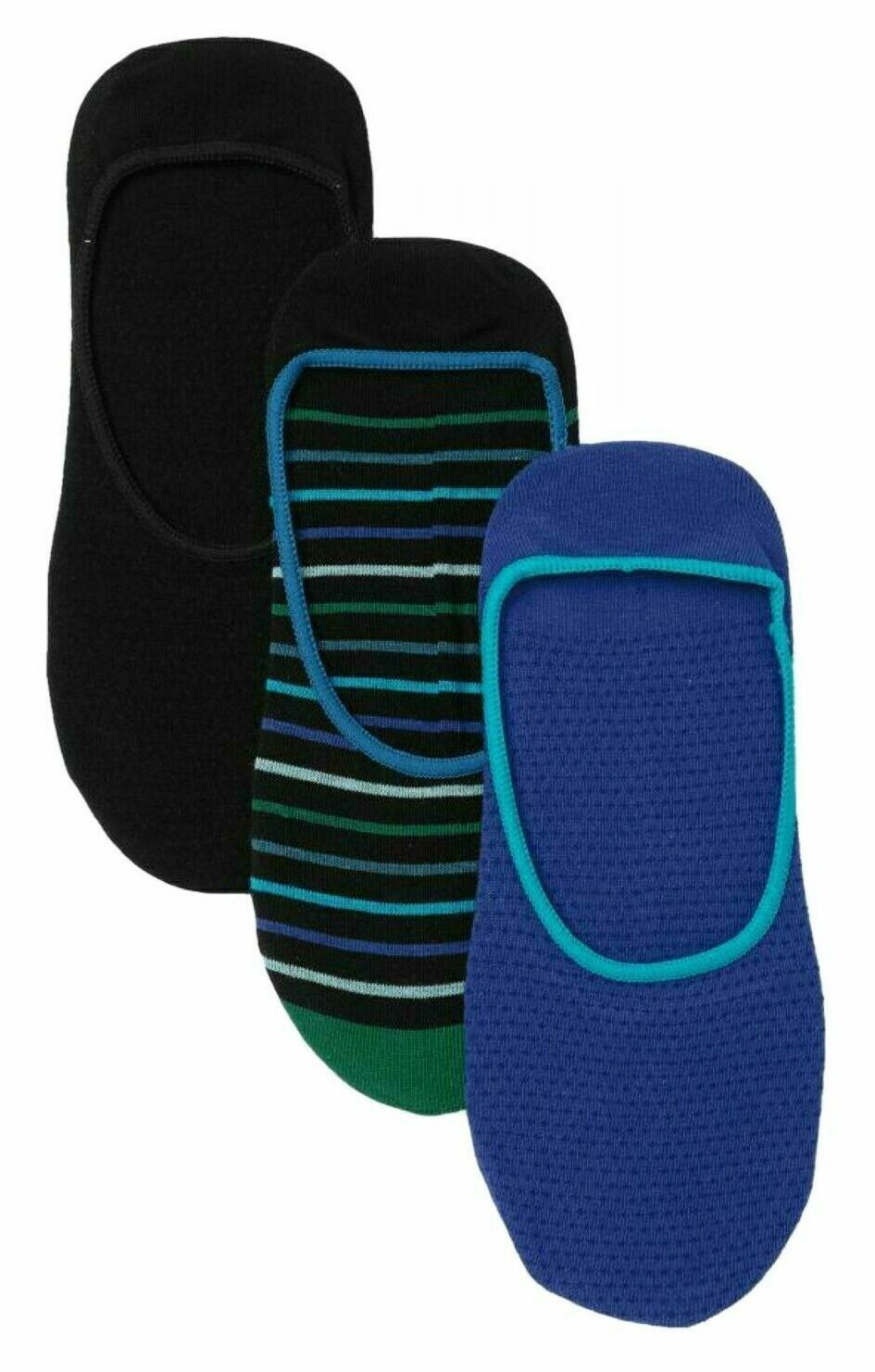 Primary image for 3 Pares Pack HUE Mujer Rayas & Sólido Corte Alto Forro Calcetines Azul Real Pack