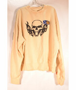 Heron Preston Mens Sweatshirt Yellow Flaming Skull 2XL - $178.20