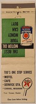 Matchbook Cover Tod&#39;s One Stop Service Station Cabool MO Texaco Havoline - $9.95