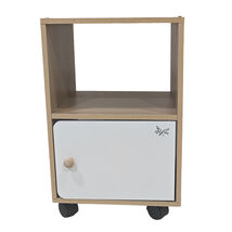 apeXive Rolling Wood Nightstand with Open Shelf &amp; Storage Drawer - $49.79