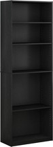 Simply Home 5-Shelf Bookcase, 5-Tier, Black By Furinno Jaya - £52.28 GBP